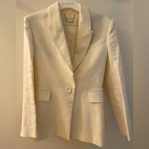 Zimmermann White Linen Blazer